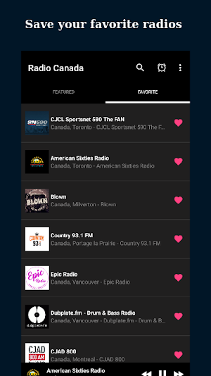 Online Radio Canada: AM & FM Screenshot 1