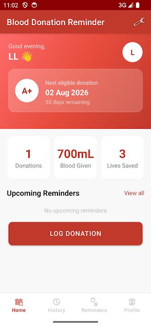 Blood Donation Reminder Screenshot 1
