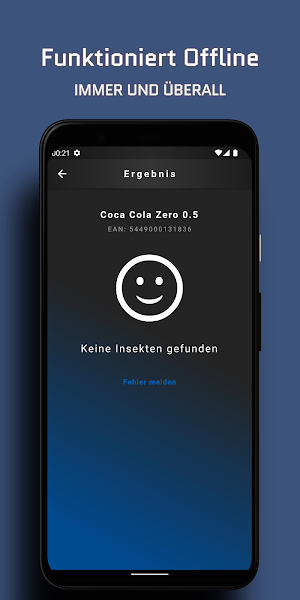 Insekten Lebensmittel Scanner Screenshot 2