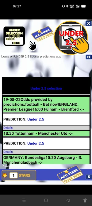 Under 2.5 Soccer Predictions Screenshot 2