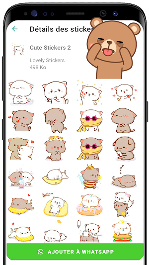 Cute Mochi Cat Bear Stickers Screenshot 1