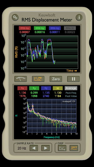 RMS Displacement Meter Screenshot 2