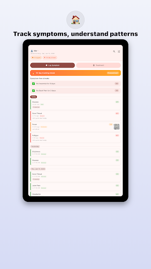 Symtom Log Screenshot 3