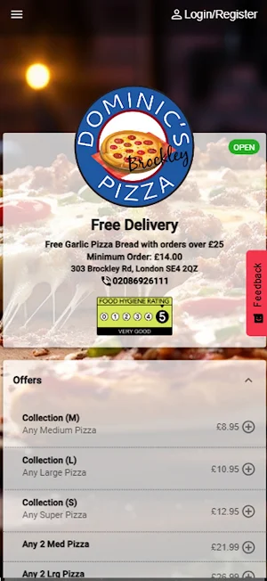 Dominics Pizza Brockley Screenshot 0