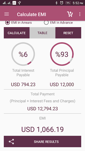 EMI Calculator Screenshot 3