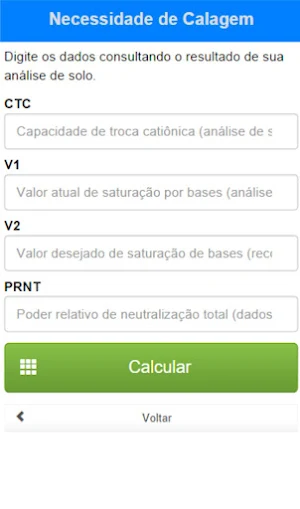 Cálculo de Calagem Screenshot 1