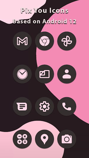 Pix You Flamingo Dark Icons Screenshot 0