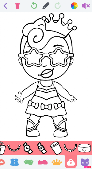 Doll Dress Up and Coloring Game for girls Screenshot 0