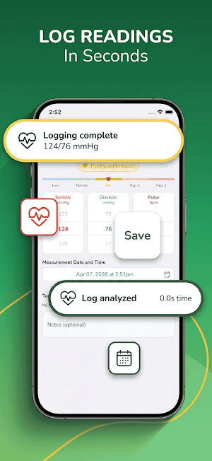 Blood Pressure: Analysis & Log Screenshot 1
