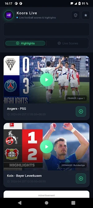Koora Live - Live Score Screenshot 1