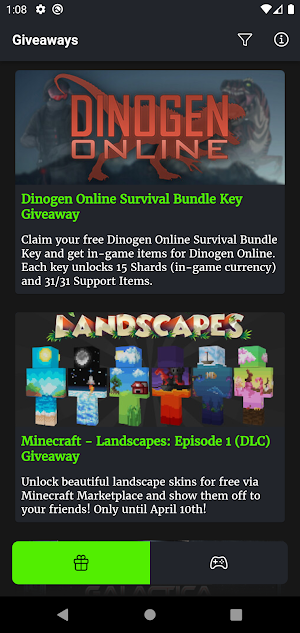 Games and Giveaways Alert Screenshot 0