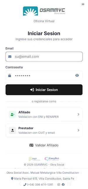 OSAMMVC Oficina Virtual Screenshot 0