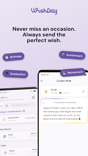 WishDay: AI Birthday Reminder Screenshot 0