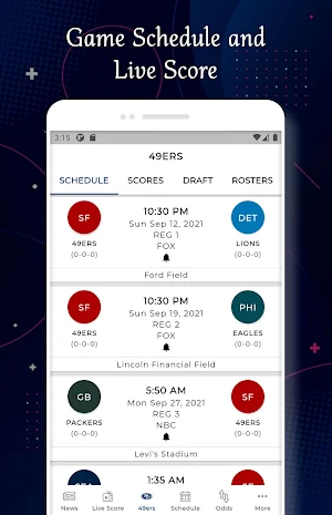 San Francisco - Football Live Score & Schedule Screenshot 1