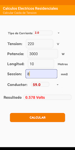 Cálculos Eléctricos Residenciales Screenshot 3
