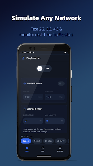 PingPeek: Net Sim & Monitor Screenshot 0
