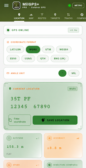 MilGPS+ Screenshot 1