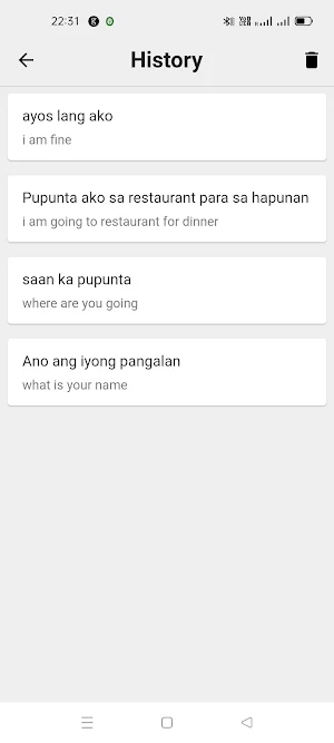 Tagalog To English Translator Screenshot 2