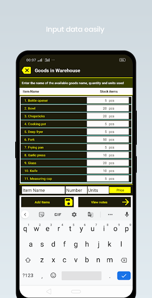 Warehouse stock records Screenshot 0
