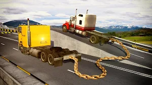 Chained Trucks against Ramp Screenshot 0