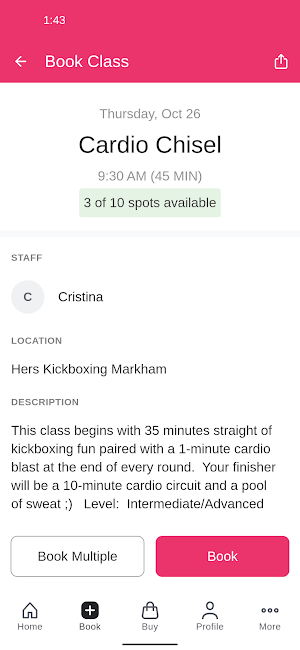 Hers Kickboxing Fitness Screenshot 2