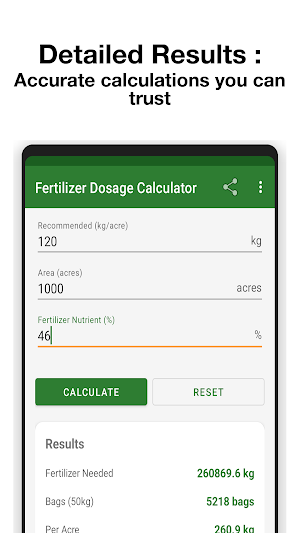 Fertilizer Dosage Calculator Screenshot 2