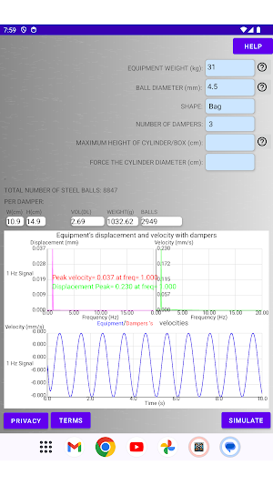 Hi-Fi Damper Calculator Screenshot 2