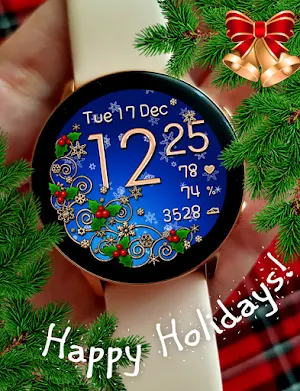 Snow Christmas Golden Watch Screenshot 1