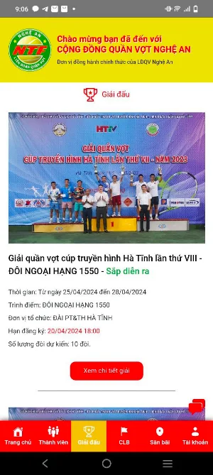Tennis Bắc Miền Trung Screenshot 3