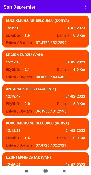 Son Depremler Screenshot 2