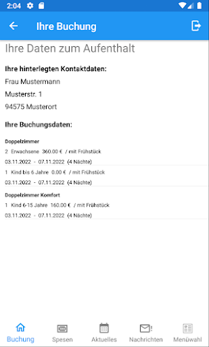 myAccomodation Gäste App Screenshot 2