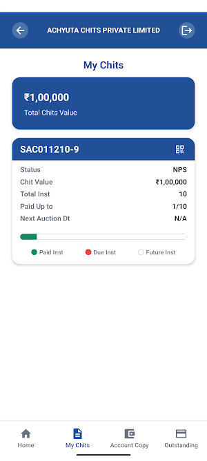 Achyuta Chits Member Module Screenshot 3