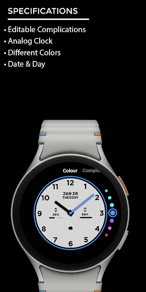 Nighty Analog 22 - watch face Screenshot 3