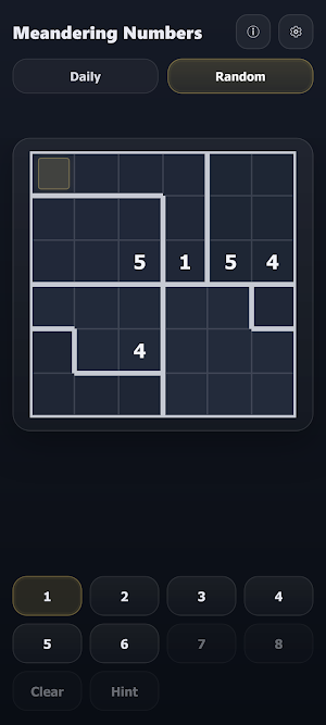 Meandering Numbers - Puzzle Screenshot 1