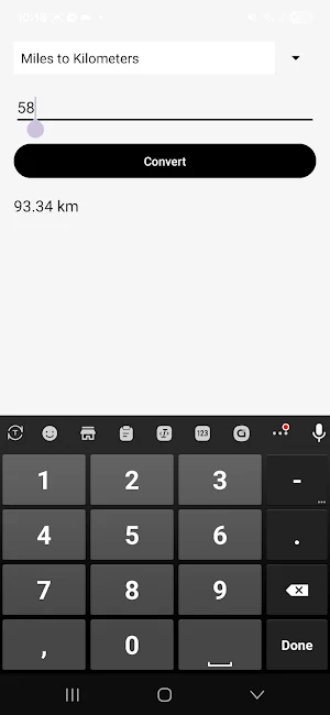 Miles to kilometer km to miles Screenshot 2