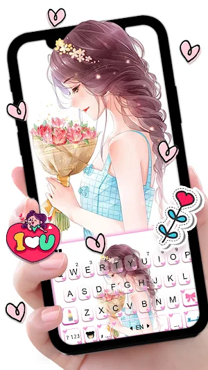 Flower Princess Keyboard Background Screenshot 0