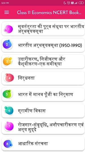 Class 11 Economics NCERT Book in HINDI Screenshot 0