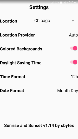 Sunrise and Sunset Screenshot 2