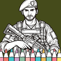 War Soldier Coloring Book