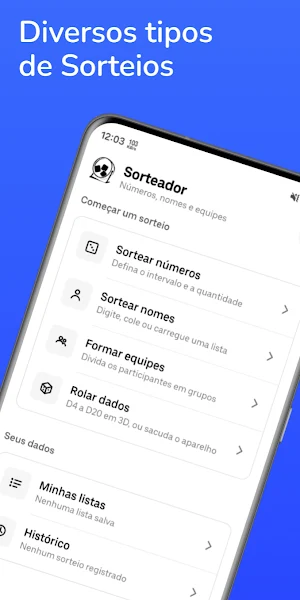 Sorteador de Nomes e Números Screenshot 0