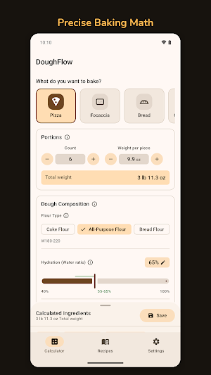 DoughFlow: Calculator & Timer Screenshot 0