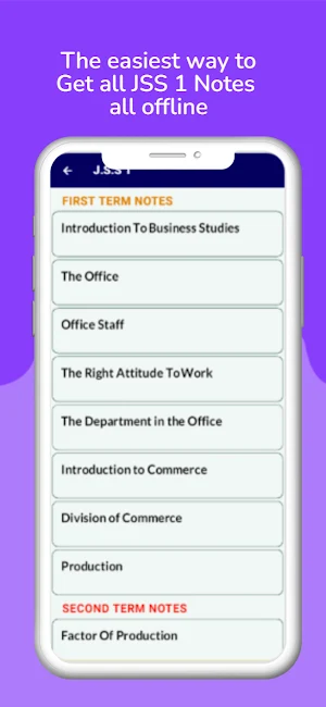Business Studies (J.S.S 1-3) Screenshot 1