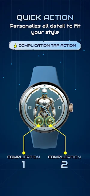 Futuristic Robot Watchface PRO Screenshot 3