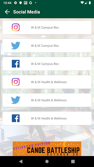 William & Mary Wellness Screenshot 2