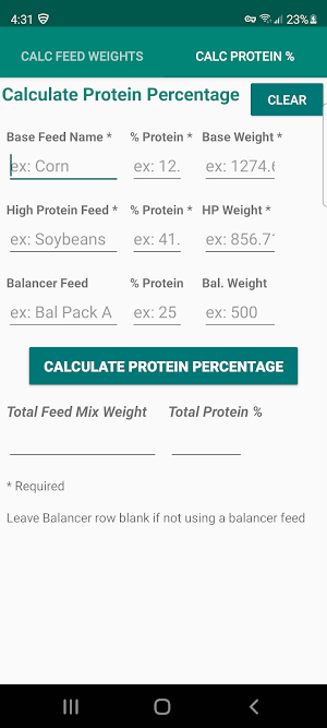 Farm Feed Protein Mix Calc Pro Screenshot 2