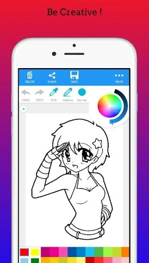 Beautiful Anime Girls Coloring Screenshot 0