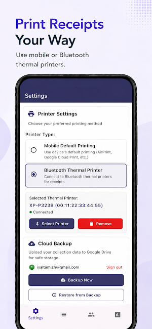 Collection App - Receipt maker Screenshot 1