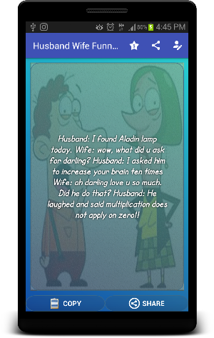 Husband Wife Funny Jokes Status & SMS Collection Screenshot 2