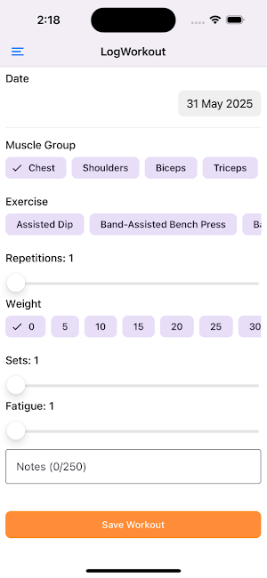 TrackWorkouts Screenshot 2