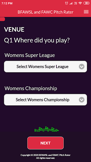 BFAWSL and FAWC Pitch Rater Screenshot 3